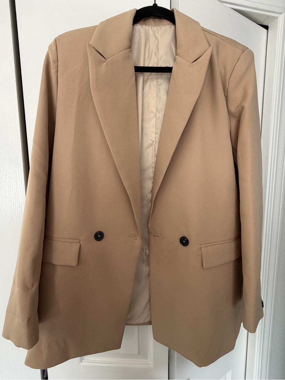 SHEIN Women’s Double-Breasted Camel Blazer